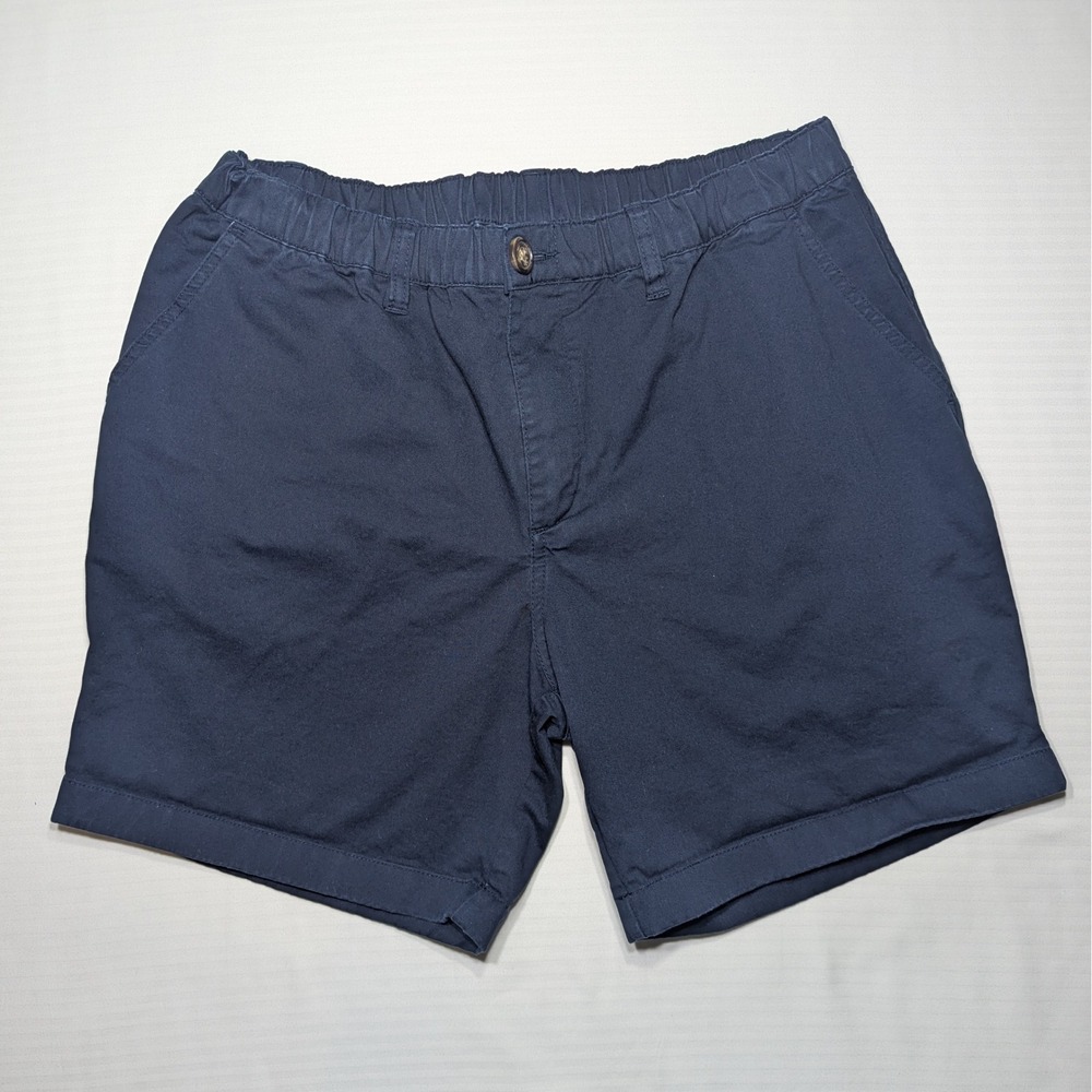 Chubbies Men L Navy Everywear Shorts Stretch Cotton Twill 6" Elastic Waist Prep